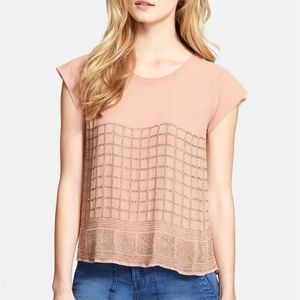 Joie Alvina Blush Beaded Top